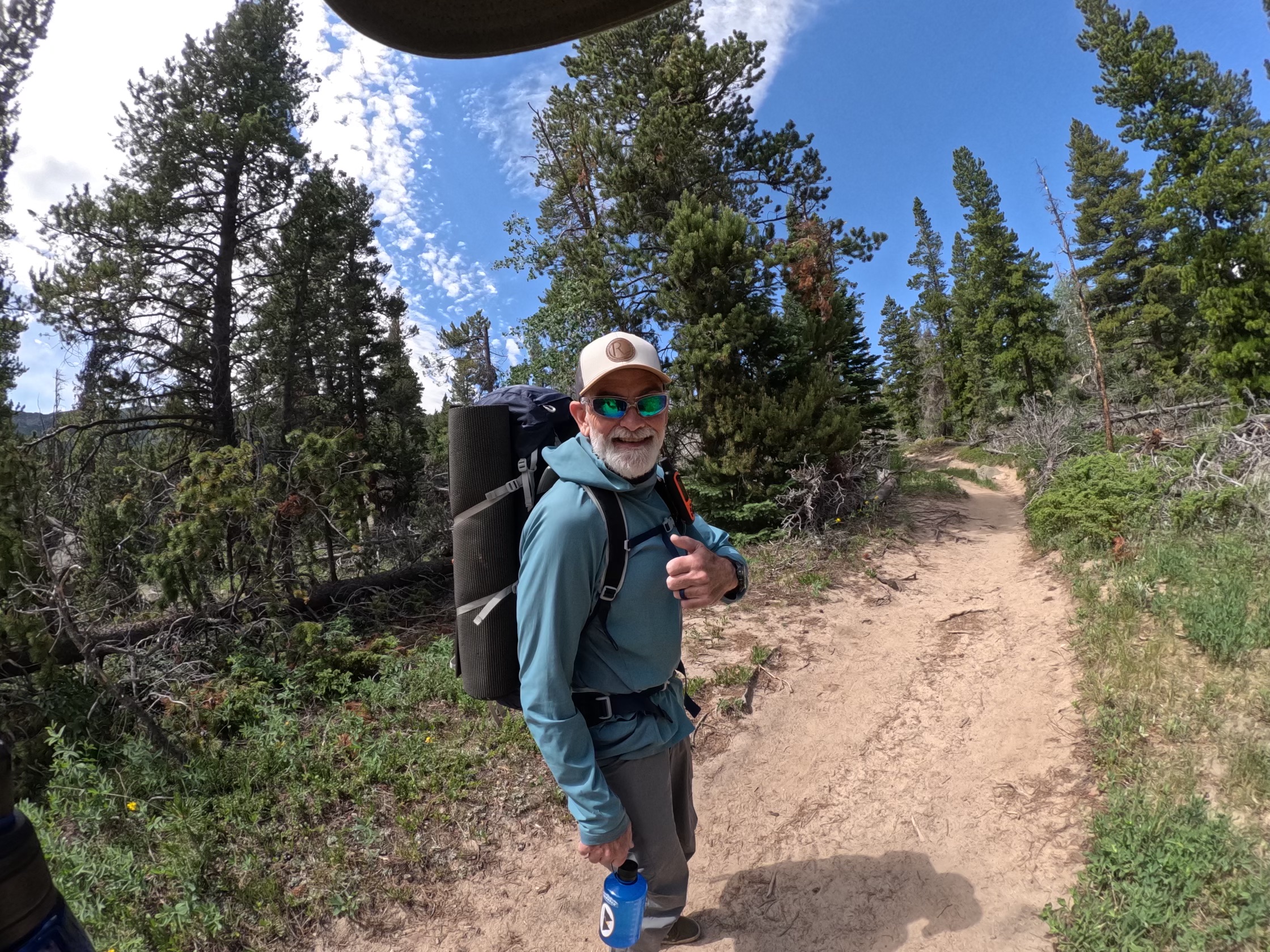 man hiking in nature