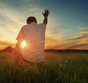 Man Arm Stretched to God