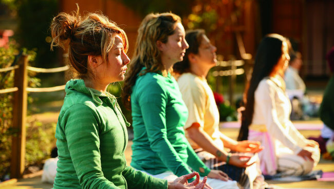 Sitting Group Meditation Outdoors