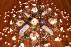 ceremonial arts crystals and flowers